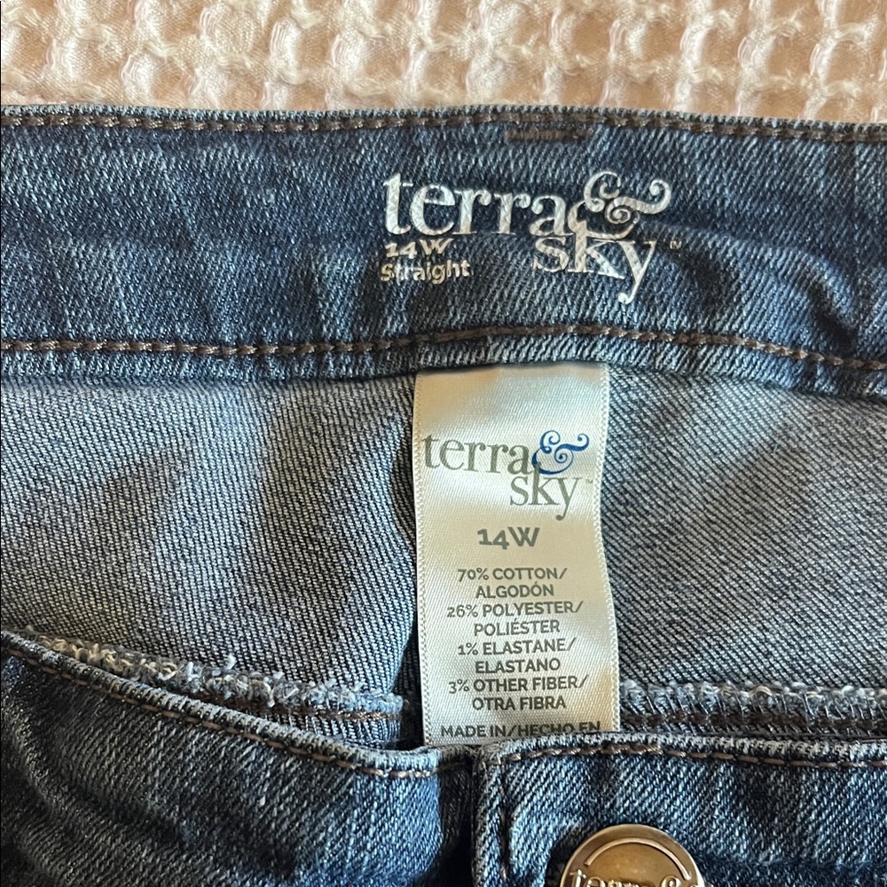 Terra & Sky Dark Blue Denim Straight Jeans - Picture 3 of 6